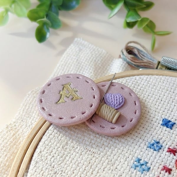 Personalised Needle Minder, Initial Embroidery Accessory