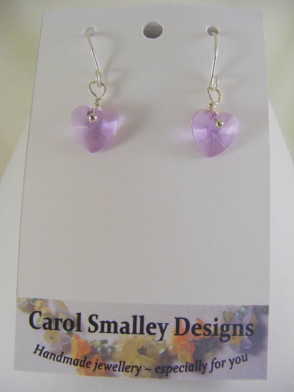 Lilac Heart Earrings
