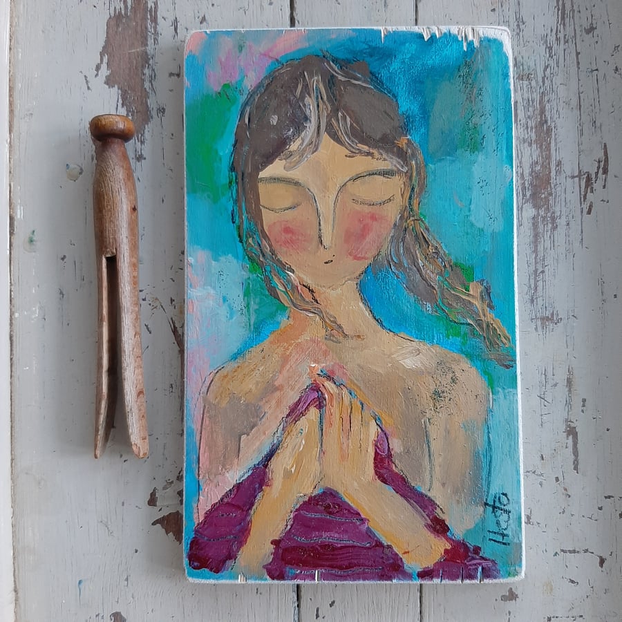 Painting on wood 'sea swimmer'