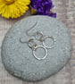 Sterling Silver Hammered 2 Circle Drop Earrings - JBJ1022 - Image 4