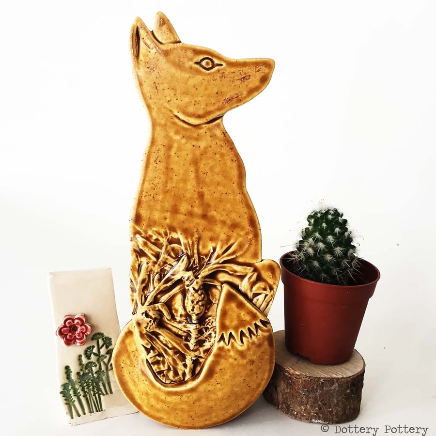 Sale Pottery Fox hanging decoration Ceramic Fox