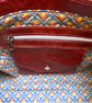 Alaula - Handcrafted Burgundy Leather & Tweed Handbag - Image 6