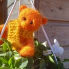 Needle felted tiny teddy bear