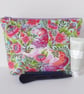 Large zipped pouch, project bag, cosmetic bag, unicorn floral - Image 3