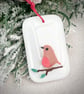 Robin on a branch - Christmas tree token - Image 2