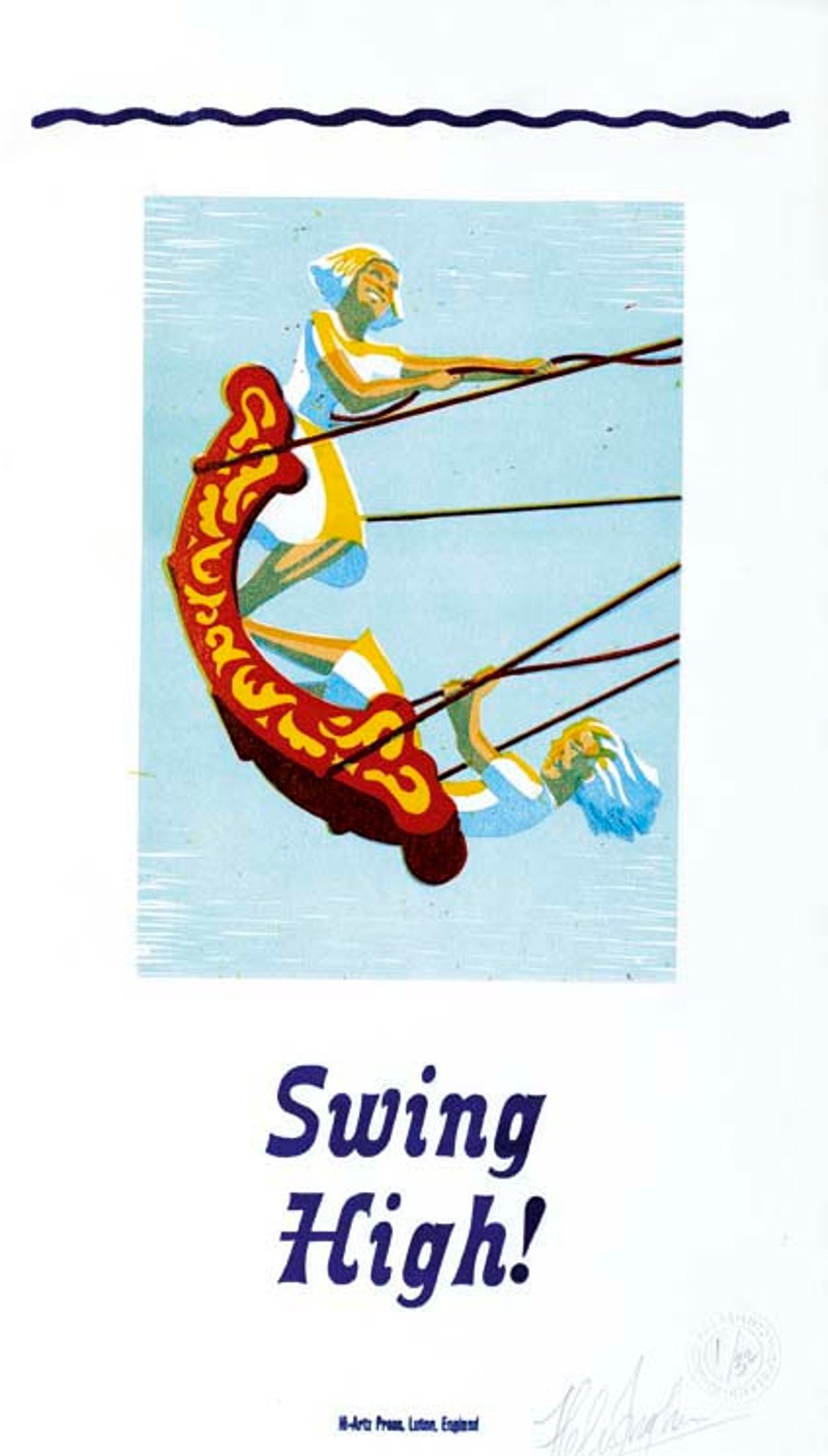 "Swing High" Letterpress Poster. 