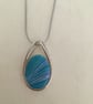 Handcrafted Azure Oval Pendant    - Image 8