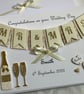 Personalised Handmade Wedding Day Card Gift Boxed Keepsake Ivory - Image 1