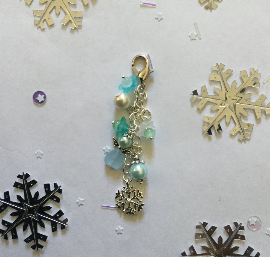 Angel Snowflake Keyring Bag Charm