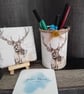 Desk tidy tin Coaster set -Stag