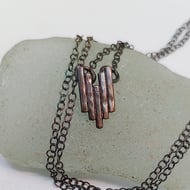 Collier Négligé Art Déco En Argent Poinçonné - Ancien Avec Améthyste - Longueur 30-35 Cm