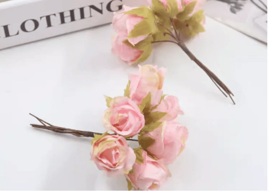 (SF015 dark pink) 30 Pcs, 3cm Fabric Artificial Flowers  