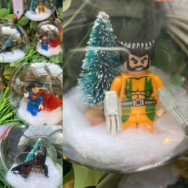 Superhero Baubles (Batman Superman Wolverine)