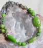 Green Sea Sediment Jasper Gemstone Beaded Chakra Bracelet "Gala" - Image 3