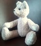 Collectable 14 inch teddy bear 'Mallow' cotton fleece with linen paws - Image 4