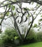 Personalised Rustic Metal Double Heart Garden Ornament - Made to Order