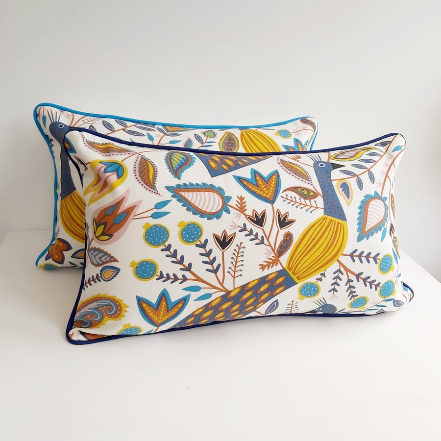 Colourful Peacocks  Cushion 