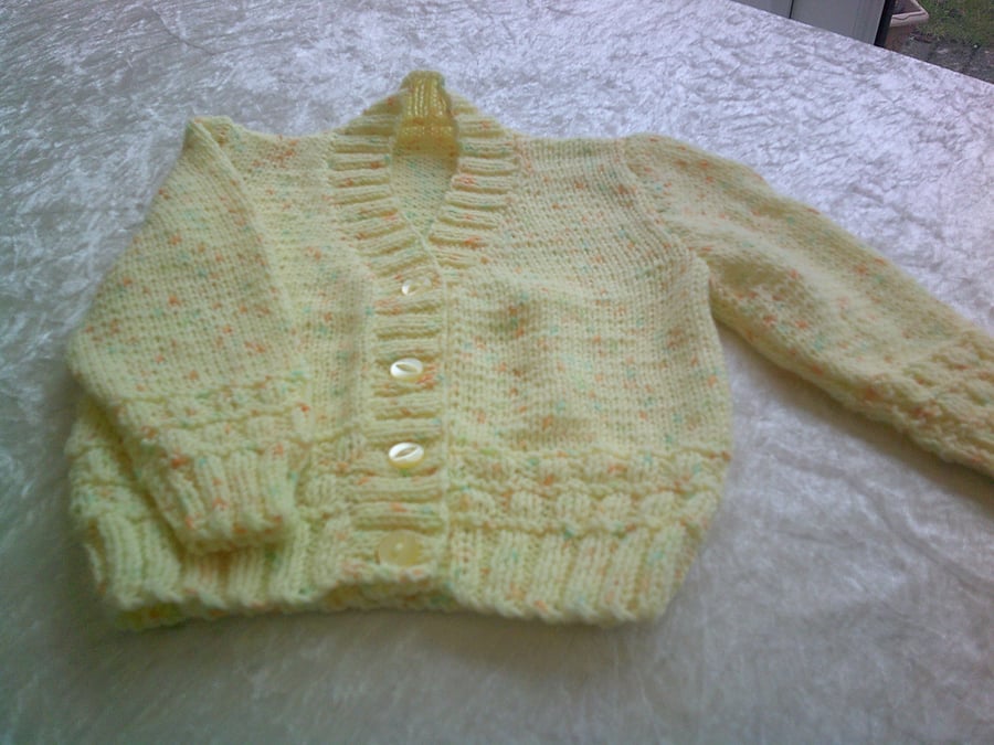 18 inch Yellow V Neck Cardigan 