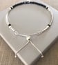 Sterling Silver Black Spinel Bracelet Butterfly Charm Bracelet with Slider Clasp - Image 4