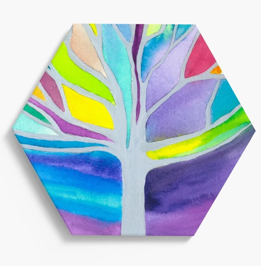 Wall tile. Printed with the image from my Soft Shades painting.