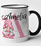 Personalised FEMALE Pink Gonk initial and name Mug - personalised Valentines Mug - Image 5