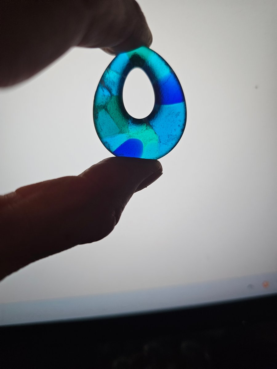 Fused Glass Teardrop Pendant - Medium