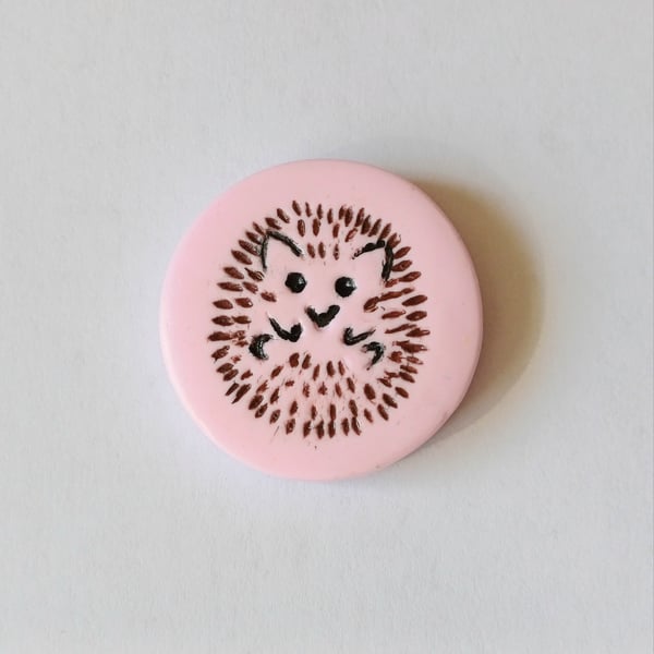 Pink Hedgehog Needle Minder. Gift for cross stitcher.