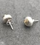 Soul Pebble Studs, gold heart studs, pebble studs, round gold heart studs.  - Image 2