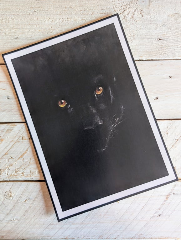 A4 Artwork Print ( from original artwork) Black Cat 