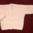 crochet peach baby v neck cardigan ( ref FA 533 Cr4 A1 )