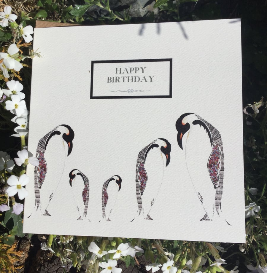 Happy Birthday Penguin Card 