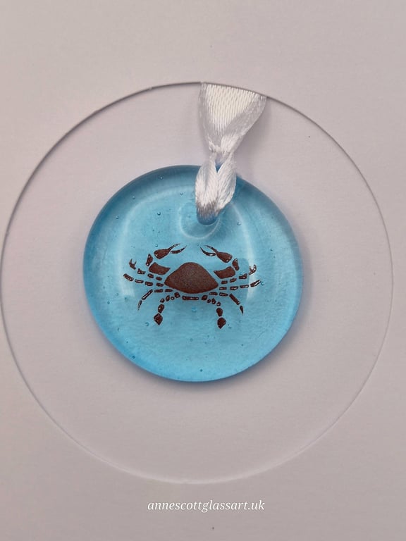 Cancer Fused Glass Card