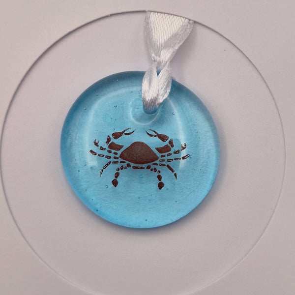 Cancer Fused Glass Card