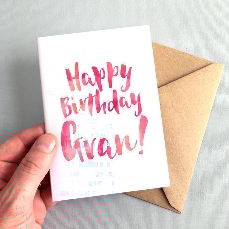 Happy Birthday Gran Greeting Card - Grandma Birthday Card, Grandparent Card