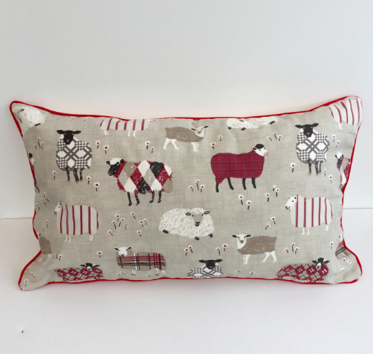 Red  Sheep Cushion Cover
