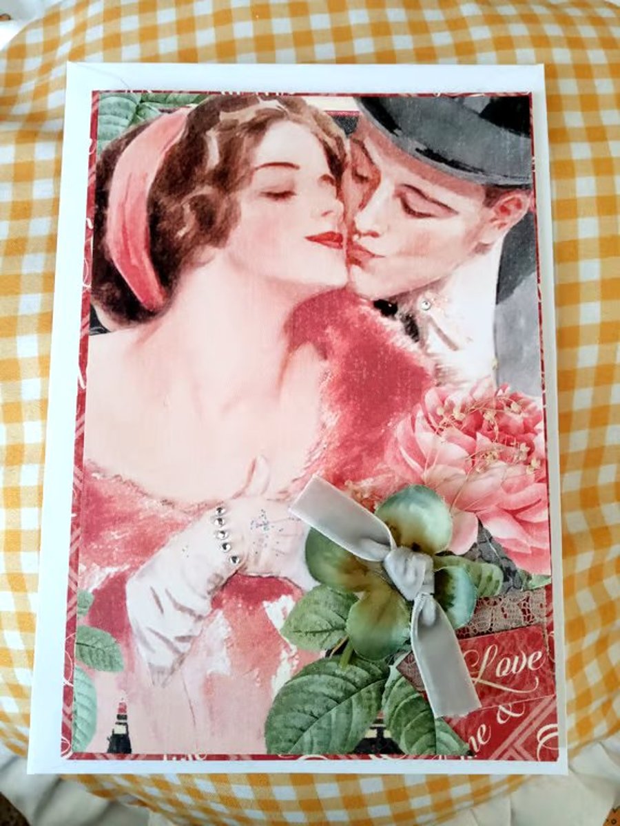 Vintage-style Wedding Card - Pretty Wedding Card 