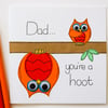 Greeting Card - Dad you're a Hoot Fathers Day Card - Two Owls