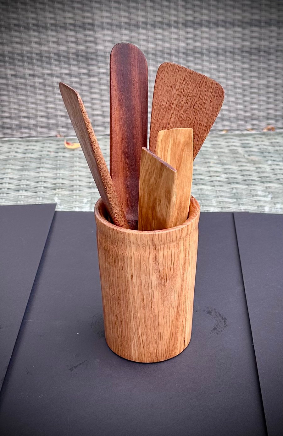 Kitchen spatula set. Hand made from various hardwoods