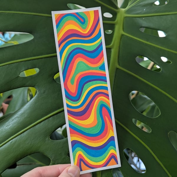 Handmade Multicoloured Swirl Bookmark