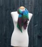 Knitted Eyelet Lace Scarf in multi-coloured gradient yarn - Image 4
