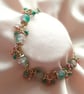 Beaded charm bracelet dainty beads  green - Image 1
