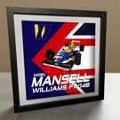 Nigel Mansell Williams FW14B 1992 F1 Champion Helmet Print Frame Wall Art