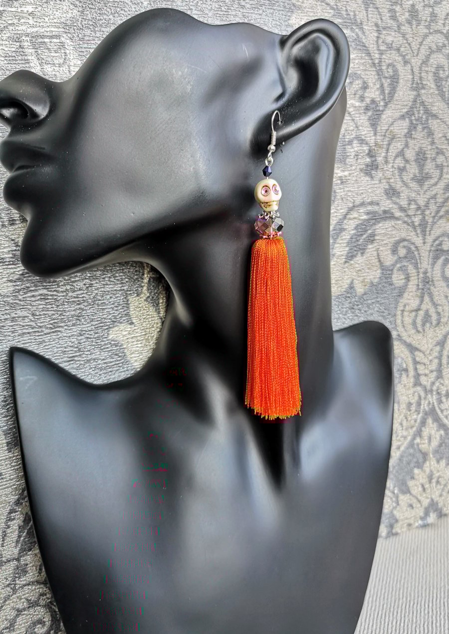 Tassel Earrings Scull  Drop Earrings Halloween Dress Party Jewellery