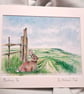 Watercolour print of a Southdowns Sussex Rabbit - Image 1