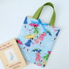 Little Book Bag, Blue Vintage Rain Girls with Umbrellas