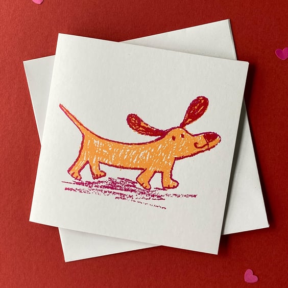 Happy Sausage Dog Orange by Jo Brown Happy Tomato 