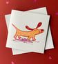 Happy Sausage Dog card - Orange by Jo Brown Happy Tomato  - Image 1