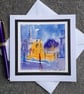 Handpainted Blank Card. Handmade. Letterbox Gift.  Evening Sunset Stroll. - Image 2