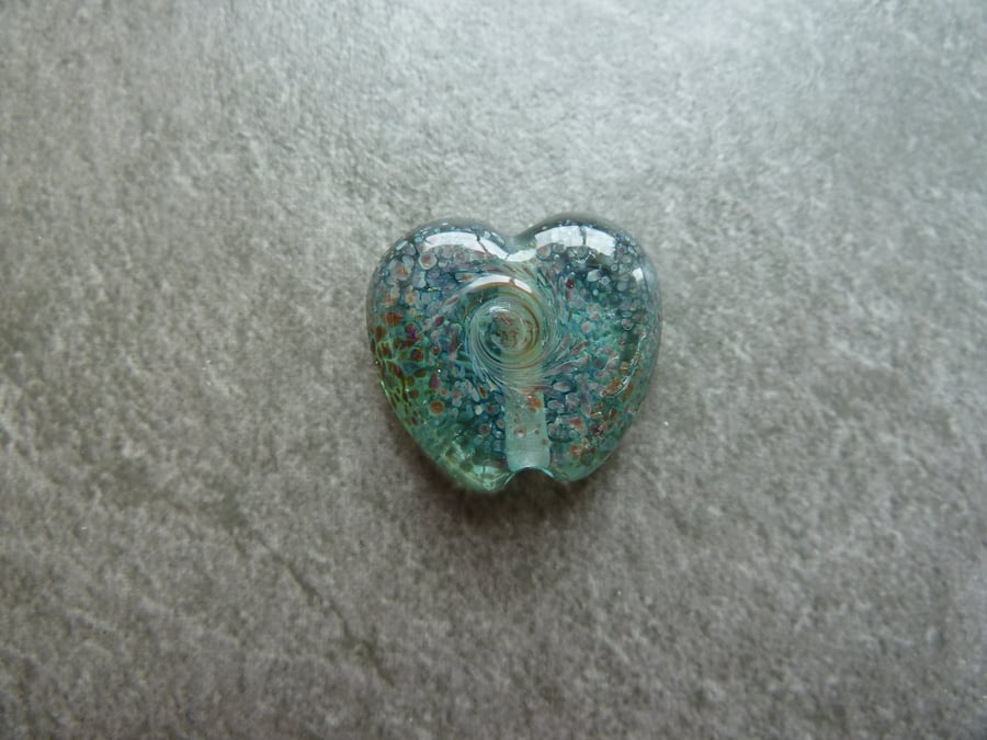 handmade lampwork glass heart bead