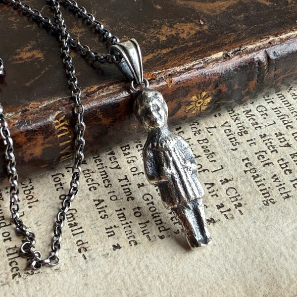 Sterling Silver Pudding Doll Necklace 